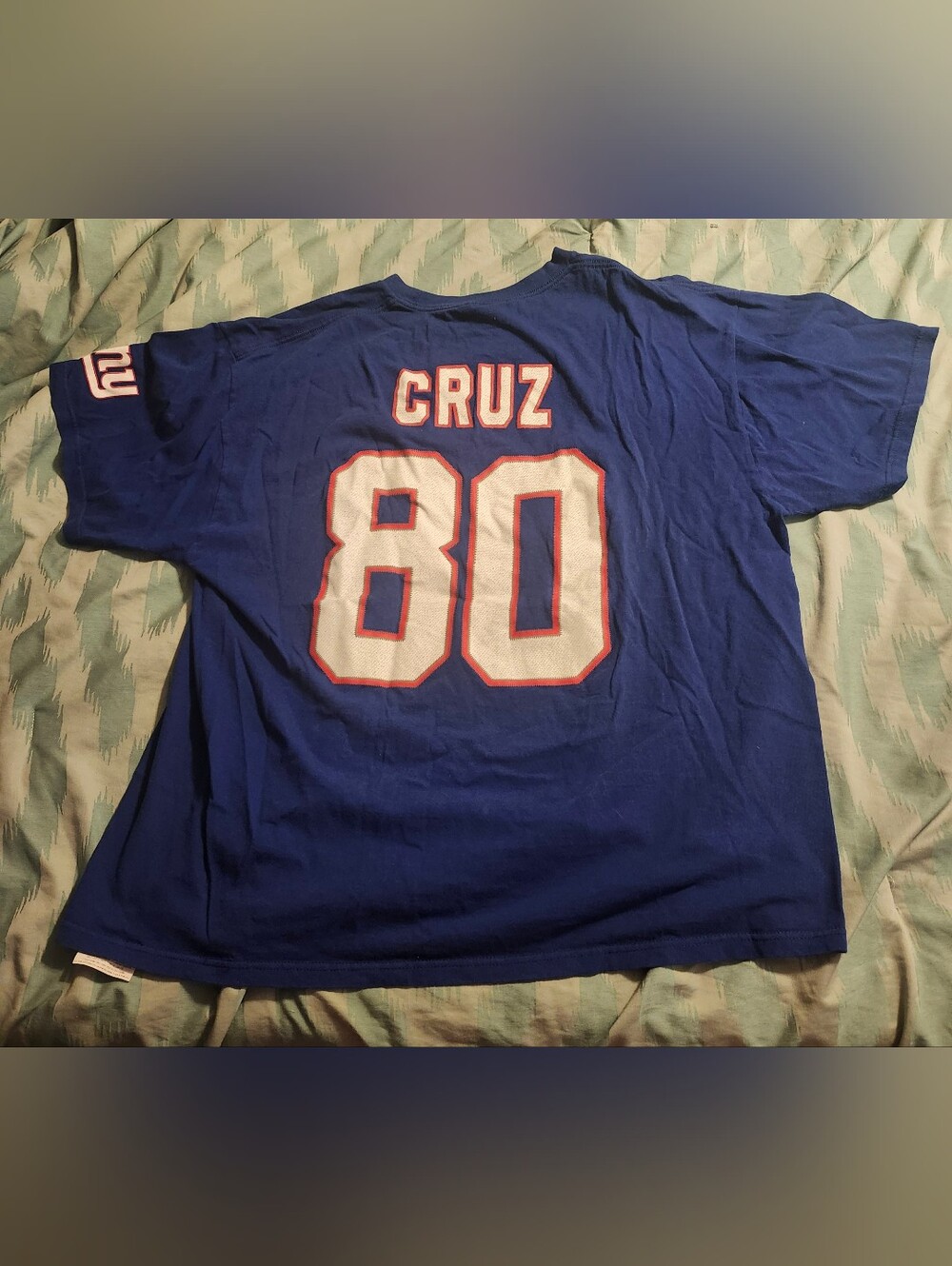 New‎ York Giants Victor Cruz #80 NFL Team Apparel Men's 2XL Blue T-Shirt